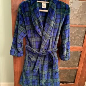 Boys plush plaid bathrobe